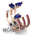 Pear Shape Sapphire Glam Open Ring - Quinn No. 59
