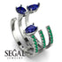 Pear Shape Sapphire Glam Open Ring - Quinn No. 30 image 5