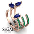 Pear Shape Sapphire Glam Open Ring - Quinn No. 29