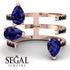 Pear Shape Sapphire Glam Open Ring - Quinn No. 44