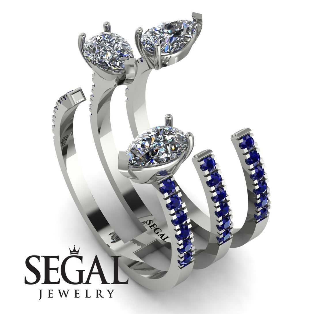 Pear Shape Diamond Glam Open Ring - Quinn No. 63