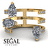 Pear Shape Diamond Glam Open Ring - Quinn No. 1