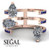 Pear Shape Diamond Glam Open Ring - Quinn No. 62