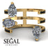 Pear Shape Diamond Glam Open Ring - Quinn No. 31 image 6