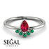 Pear Shaped Stacking Emerald Ring - Brianna No. 27