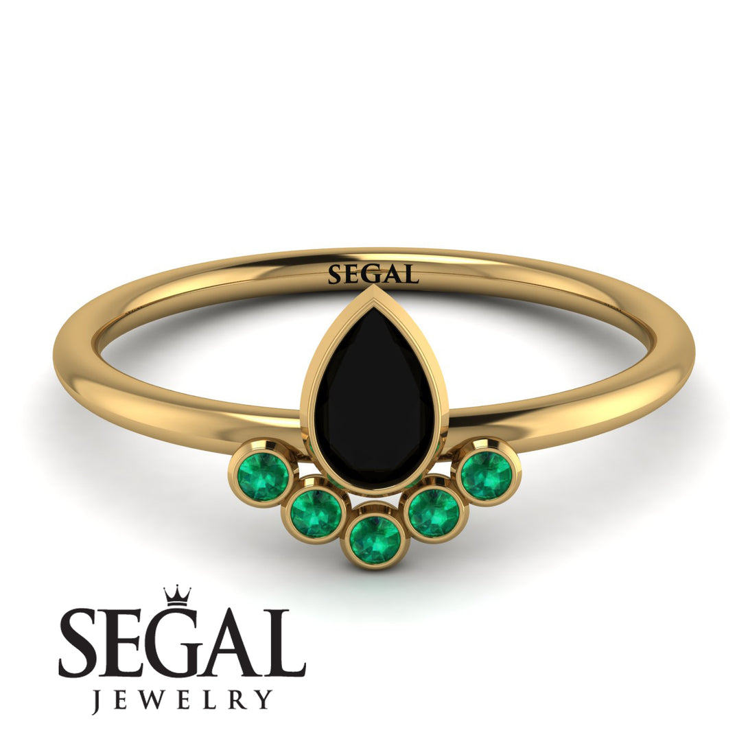 Pear Shaped Stacking Emerald Ring - Brianna No. 22