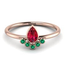 Pear Shaped Stacking Emerald Ring - Brianna No. 26 image 1