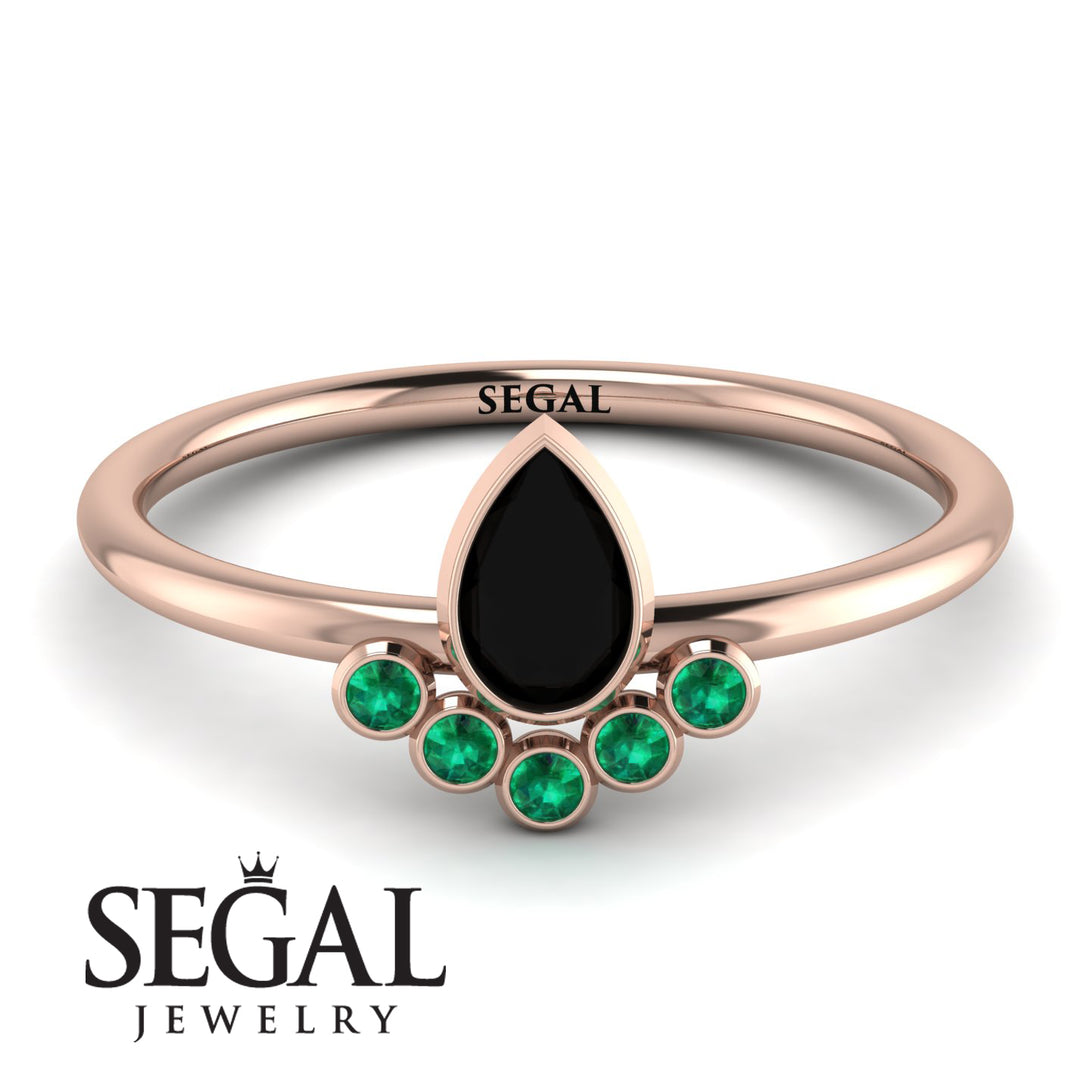 Pear Shaped Stacking Emerald Ring - Brianna No. 23