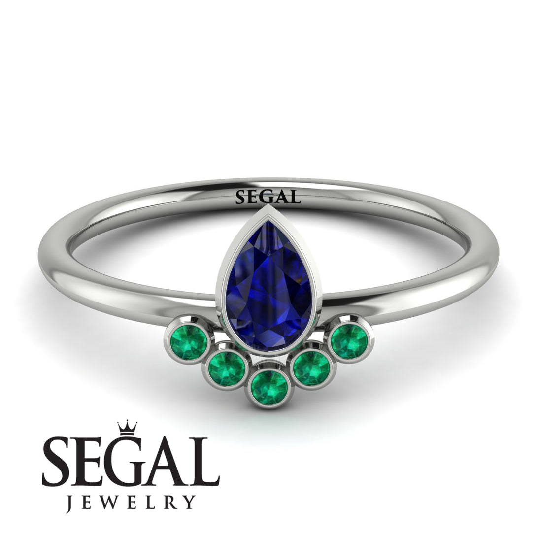 Pear Shaped Stacking Emerald Ring - Brianna No. 30