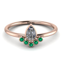 Pear Shaped Stacking Emerald Ring - Brianna No. 17 image 1