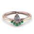 Pear Shaped Stacking Emerald Ring - Brianna No. 17