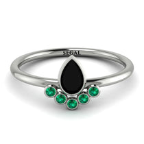 Pear Shaped Stacking Emerald Ring - Brianna No. 24 image 1