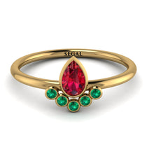 Pear Shaped Stacking Emerald Ring - Brianna No. 25 image 1