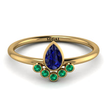 Pear Shaped Stacking Emerald Ring - Brianna No. 28 image 1