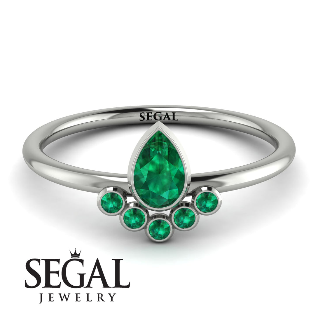 Pear Shaped Stacking Emerald Ring - Brianna No. 21