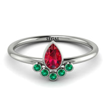 Pear Shaped Stacking Emerald Ring - Brianna No. 27 image 1