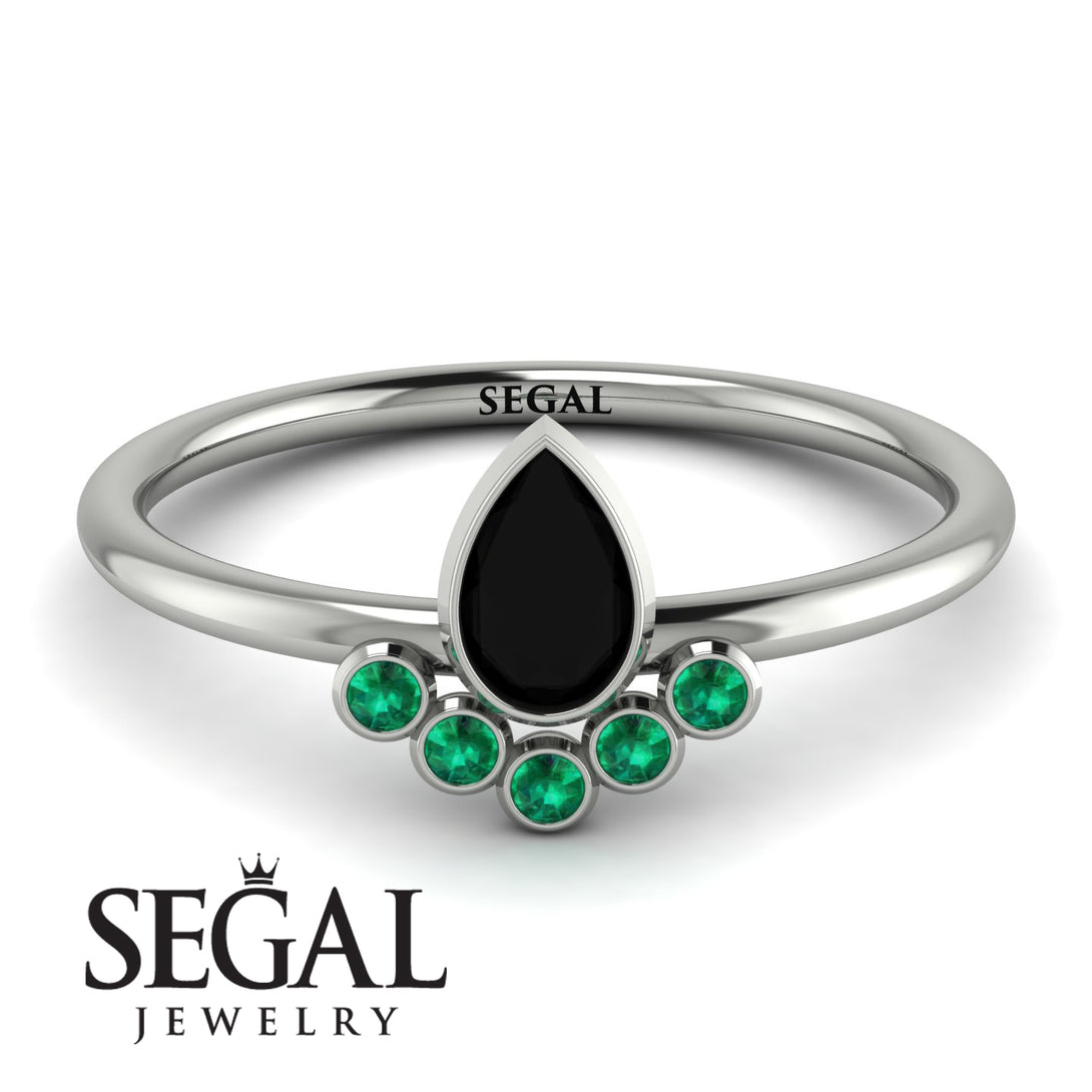 Pear Shaped Stacking Emerald Ring - Brianna No. 24