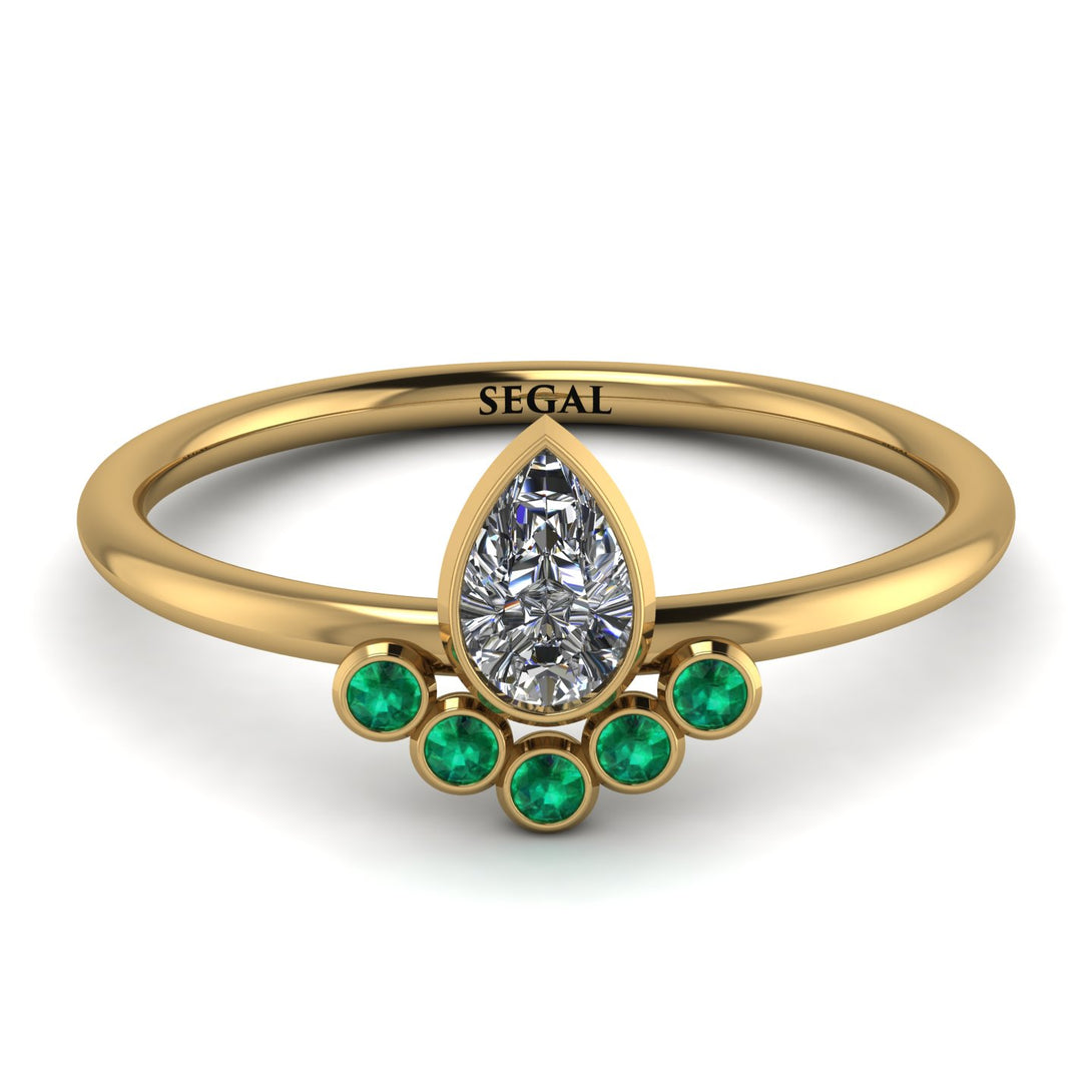 Pear Shaped Stacking Emerald Ring - Brianna No. 16