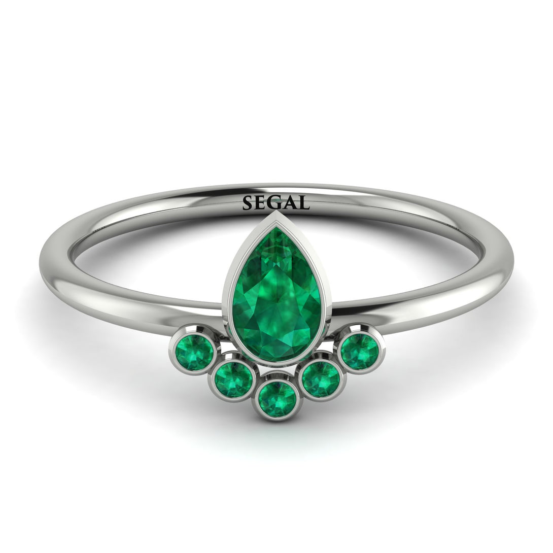Pear Shaped Stacking Emerald Ring - Brianna No. 21