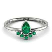 Pear Shaped Stacking Emerald Ring - Brianna No. 21 image 1