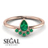 Pear Shaped Stacking Emerald Ring - Brianna No. 20