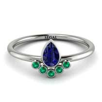 Pear Shaped Stacking Emerald Ring - Brianna No. 30 image 1