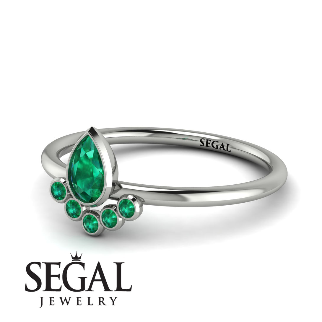 Pear Shaped Stacking Emerald Ring - Brianna No. 21