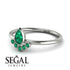 Pear Shaped Stacking Emerald Ring - Brianna No. 21