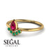 Pear Shaped Stacking Emerald Ring - Brianna No. 25 image 2