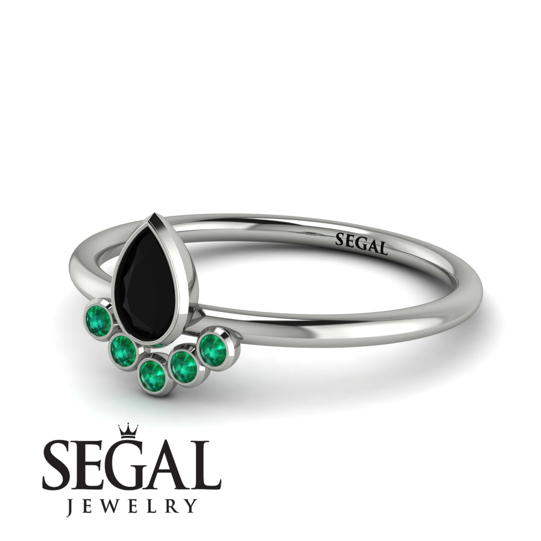 Pear Shaped Stacking Emerald Ring - Brianna No. 24