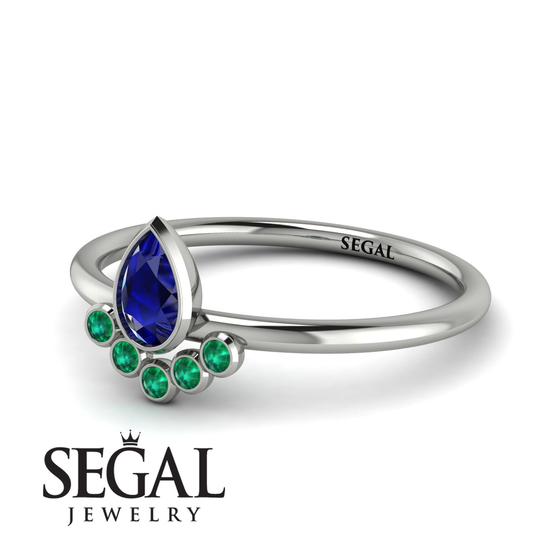 Pear Shaped Stacking Emerald Ring - Brianna No. 30