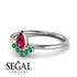 Pear Shaped Stacking Emerald Ring - Brianna No. 27 image 2