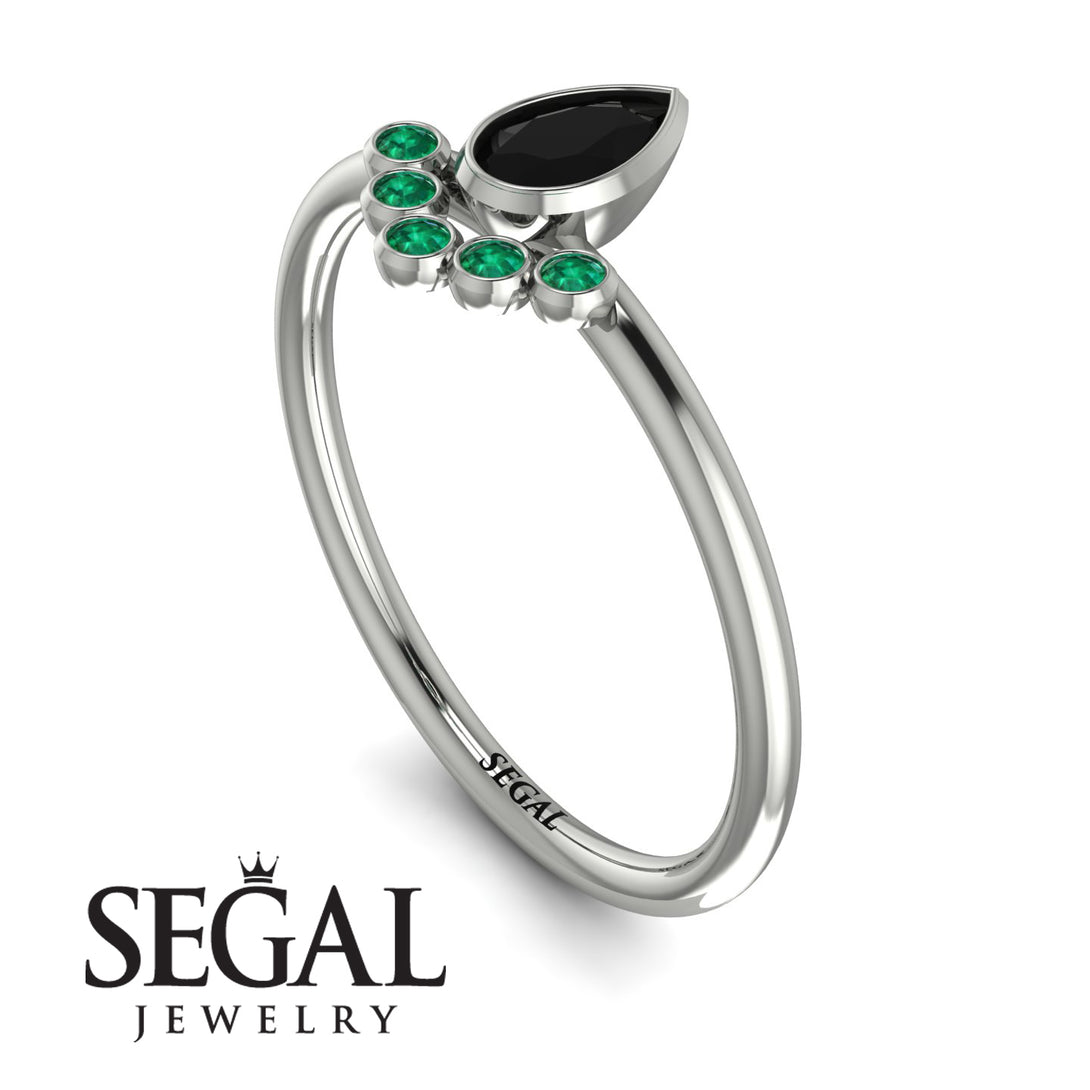 Pear Shaped Stacking Emerald Ring - Brianna No. 24