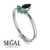 Pear Shaped Stacking Emerald Ring - Brianna No. 24 image 3