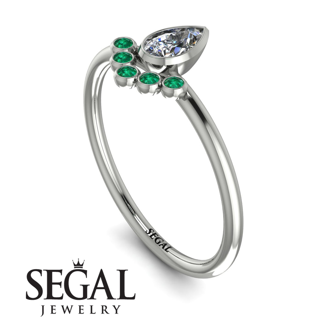 Pear Shaped Stacking Emerald Ring - Brianna No. 18