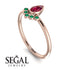 Pear Shaped Stacking Emerald Ring - Brianna No. 26 image 3