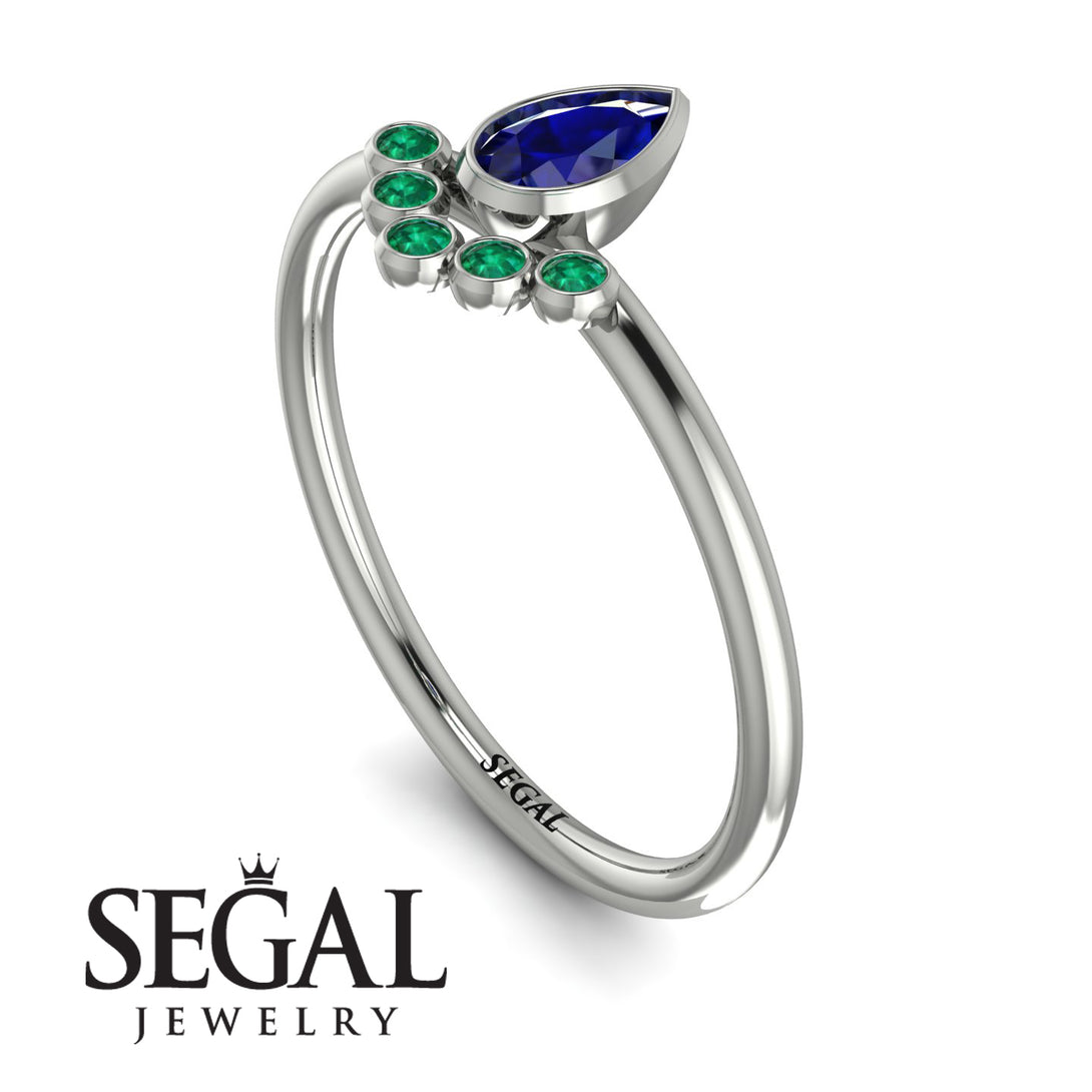 Pear Shaped Stacking Emerald Ring - Brianna No. 30