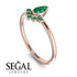 Pear Shaped Stacking Emerald Ring - Brianna No. 20