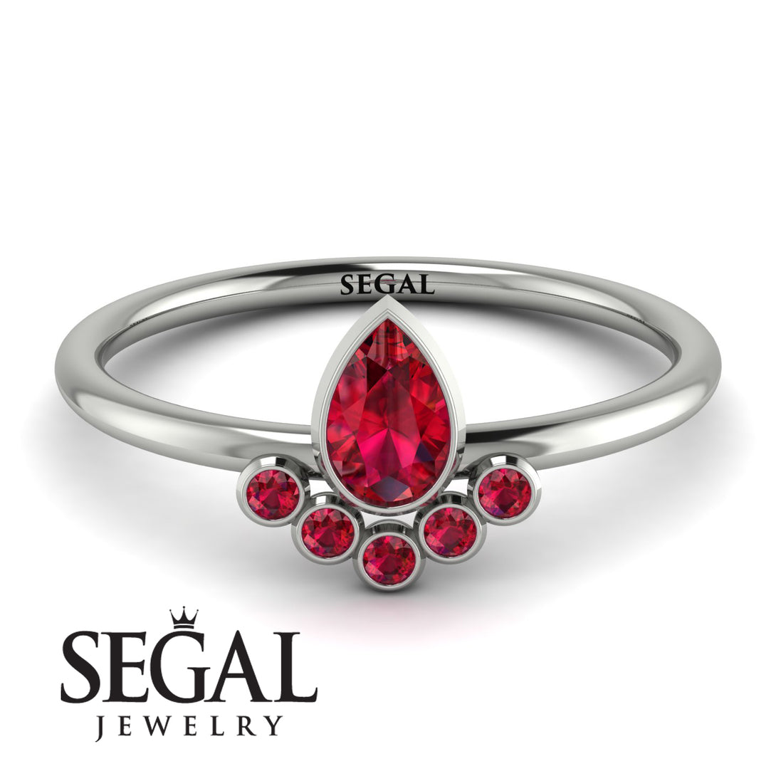 Pear Shaped Stacking Ruby Ring - Brianna No. 57