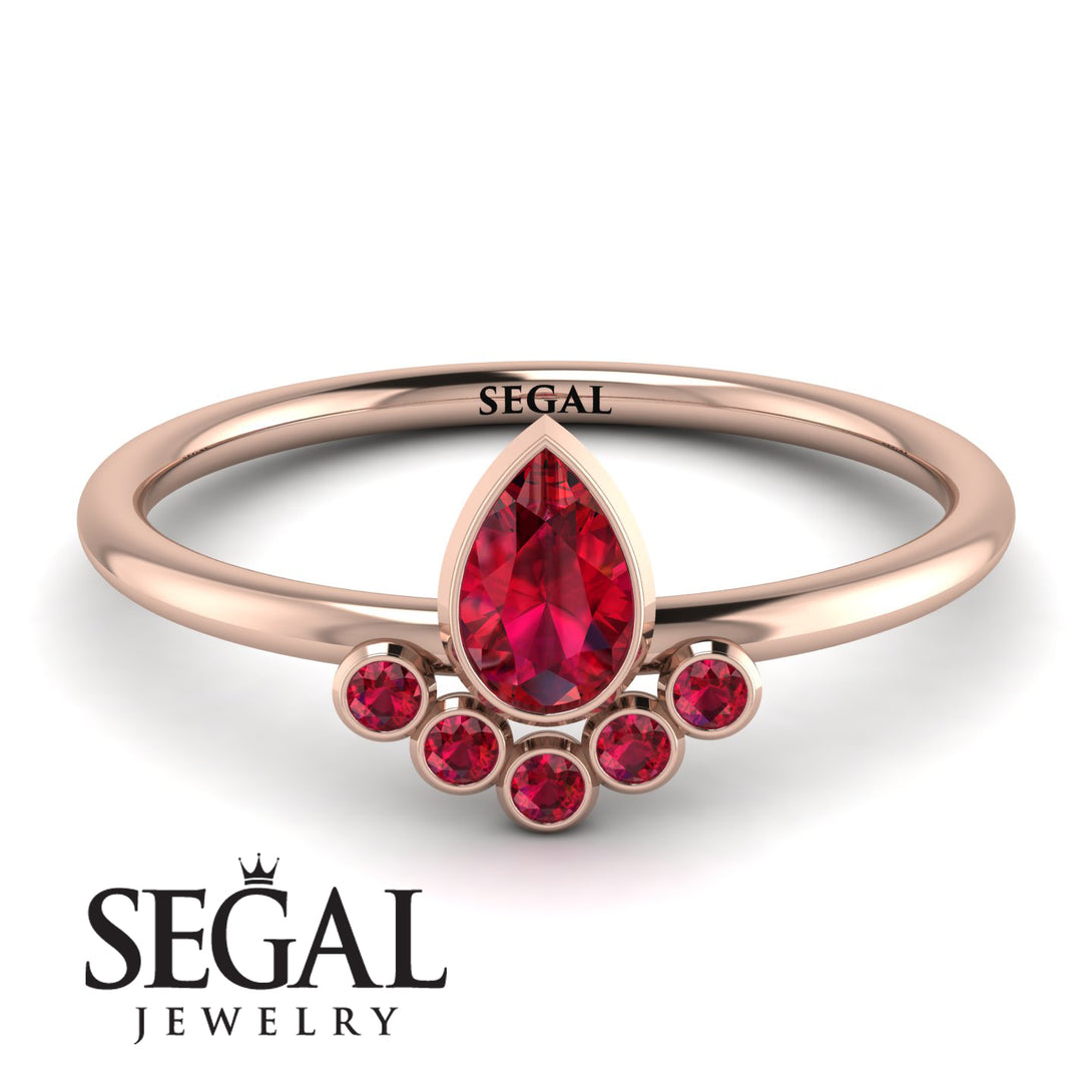 Pear Shaped Stacking Ruby Ring - Brianna No. 56