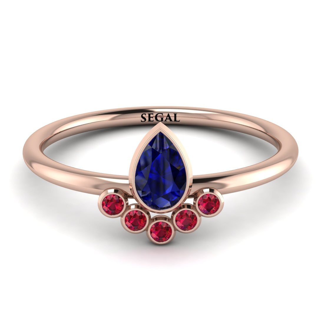 Pear Shaped Stacking Ruby Ring - Brianna No. 59