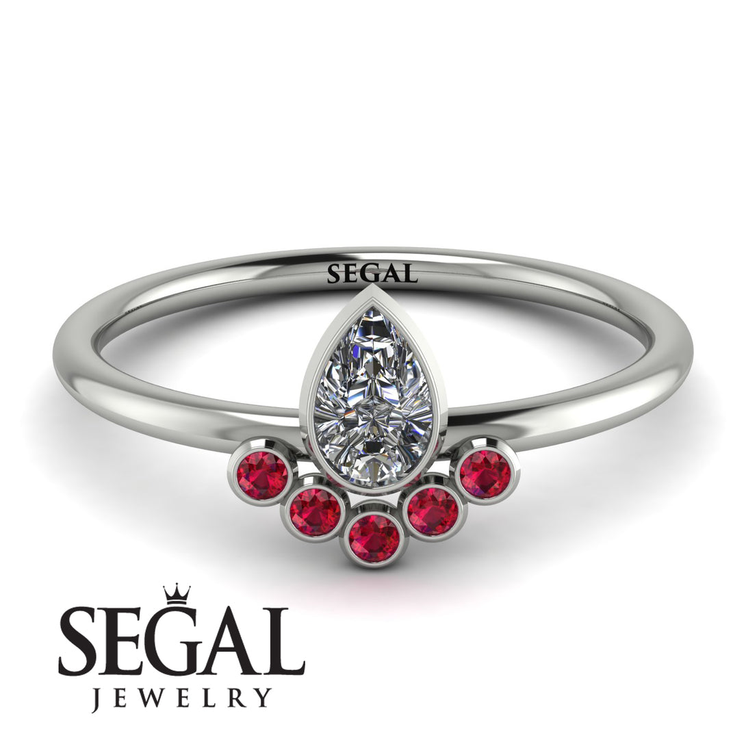Pear Shaped Stacking Ruby Ring - Brianna No. 48