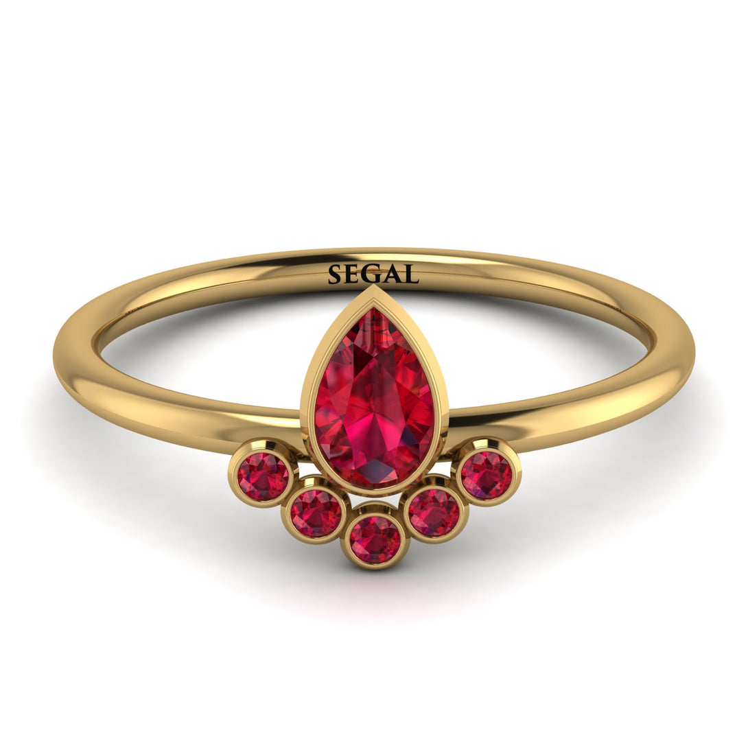 Pear Shaped Stacking Ruby Ring - Brianna No. 55