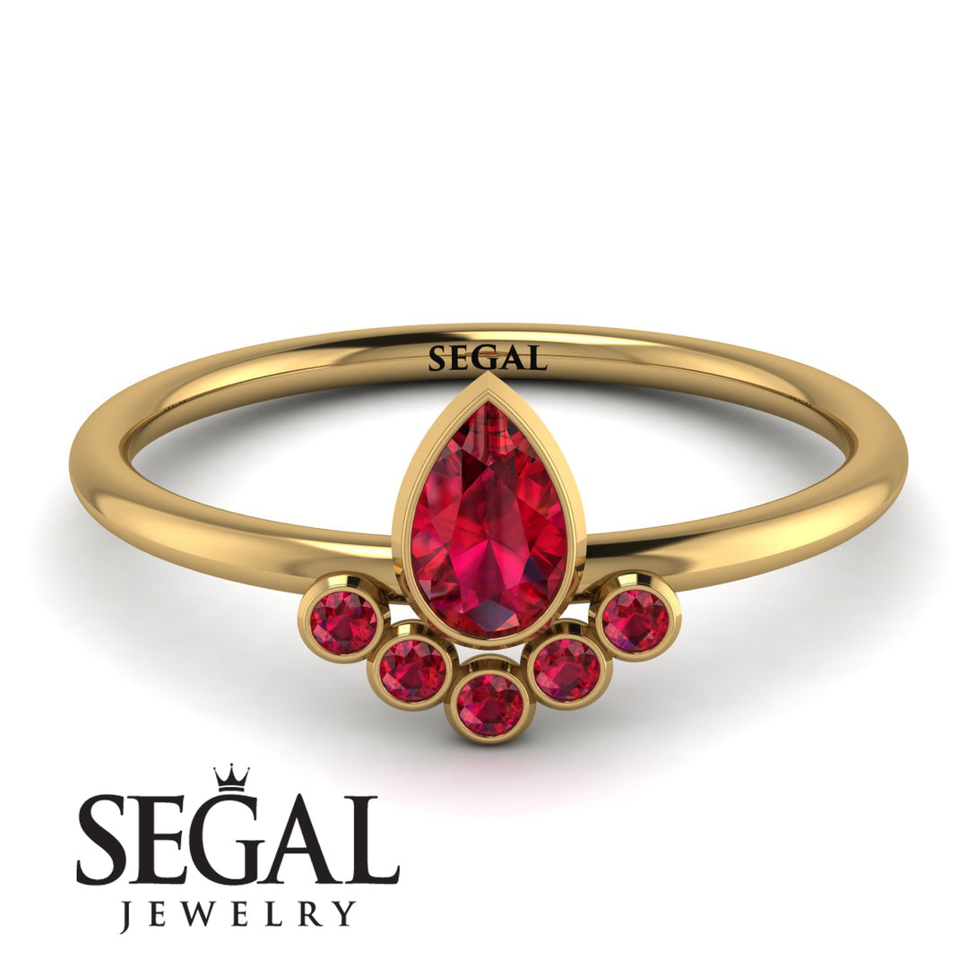 Pear Shaped Stacking Ruby Ring - Brianna No. 55