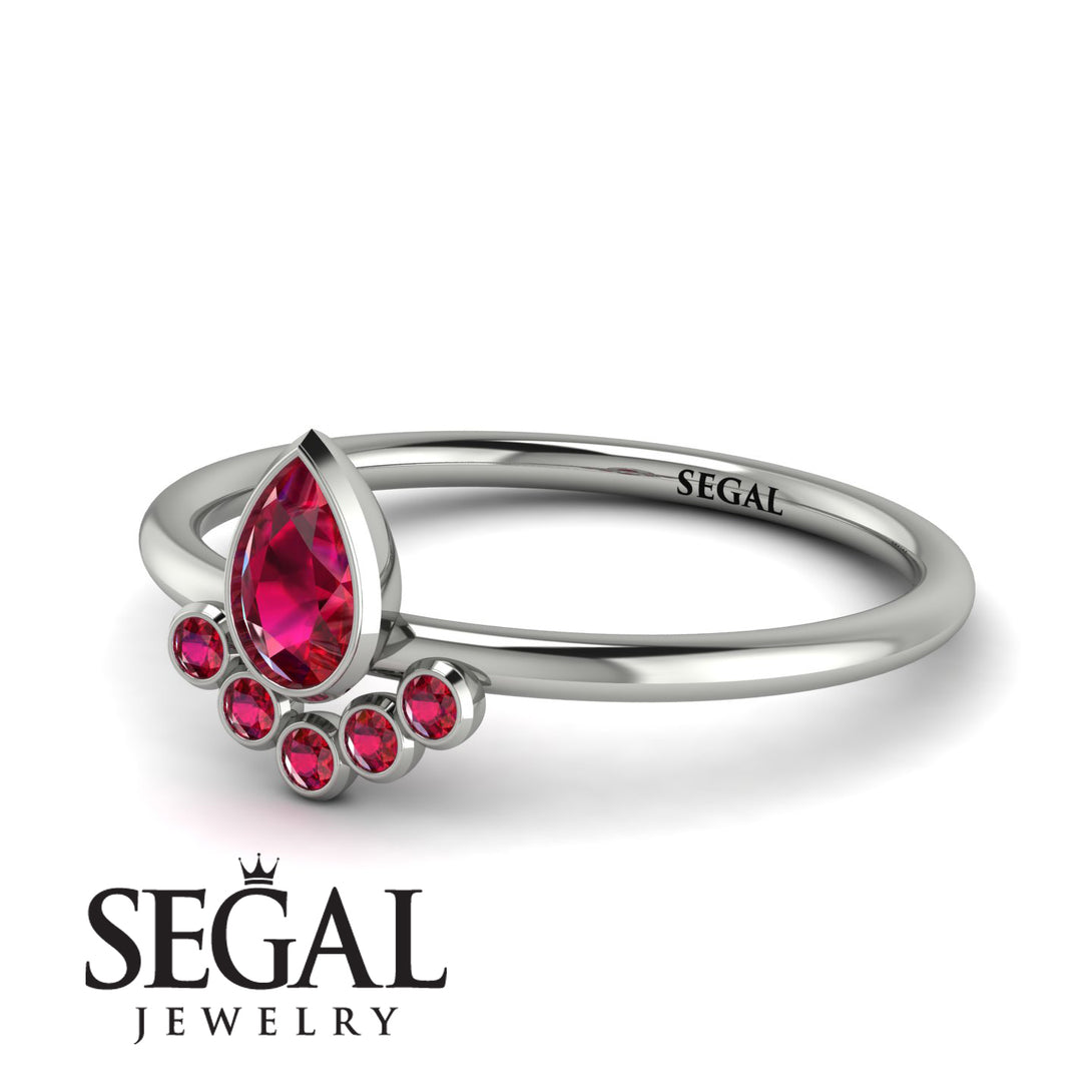 Pear Shaped Stacking Ruby Ring - Brianna No. 57