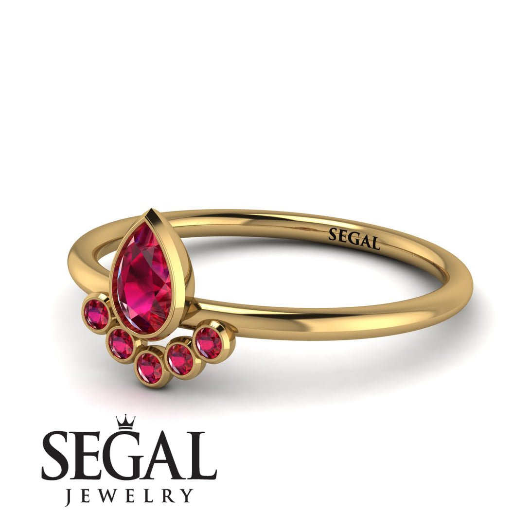 Pear Shaped Stacking Ruby Ring - Brianna No. 55