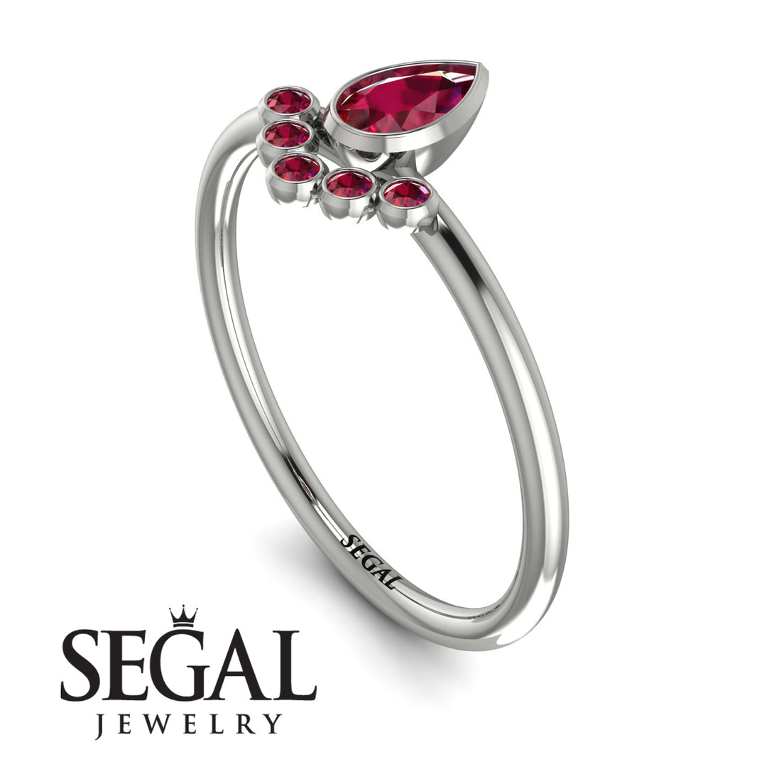 Pear Shaped Stacking Ruby Ring - Brianna No. 57