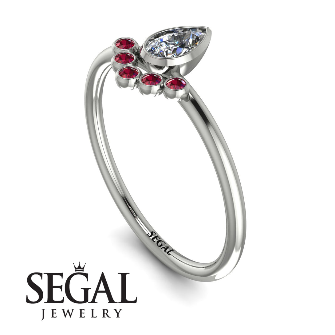 Pear Shaped Stacking Ruby Ring - Brianna No. 48