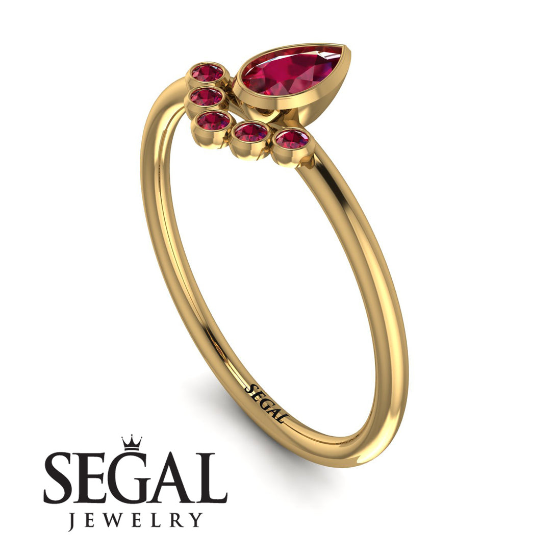 Pear Shaped Stacking Ruby Ring - Brianna No. 55
