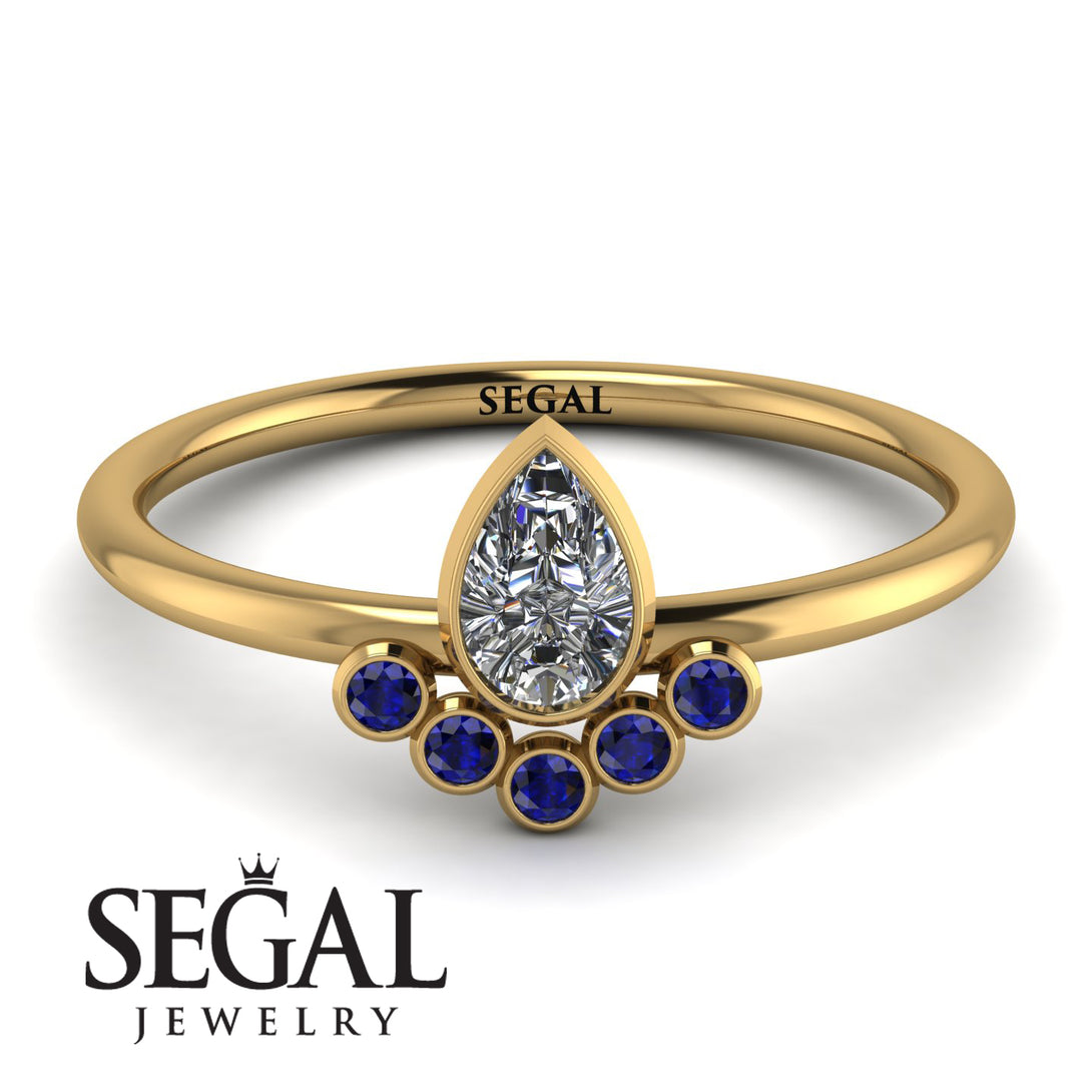 Pear Shaped Stacking Sapphire Ring - Brianna No. 61